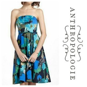 SALE 🆕Anthropologie🌷Strapless Blue Green Dress